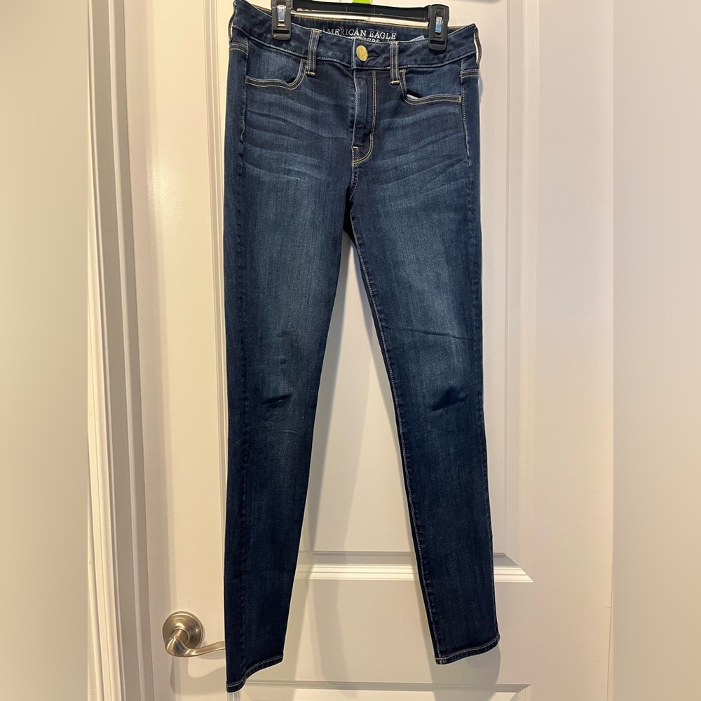 American Eagle Women’s Dark Blue High - Rise 360 Super Stretch Jeggings Size 4R